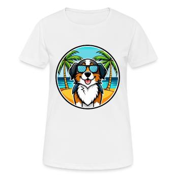 Berner Laufhund Dog Breed Cartoon Sunglasses Beach - Women's Breathable T-Shirt - white - Front - AI Model Female 172 dark (172cm)