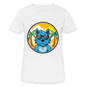 Bleu De Gascogne Hunderasse Cartoon Sonnenbrille Strand - Frauen T-Shirt atmungsaktiv - Weiß - Vorne - AI Model Female 172 dark (172cm)
