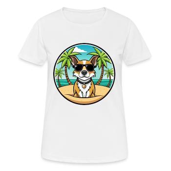 Braque Auvergne Dog Breed Cartoon Sunglasses Beach - Women's Breathable T-Shirt - white - Front - AI Model Female 172 dark (172cm)