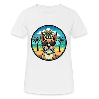 Braque Du Bourbonnais Hunderasse Cartoon Sonnenbrille - Frauen T-Shirt atmungsaktiv - Weiß - Vorne - AI Model Female 172 dark (172cm)