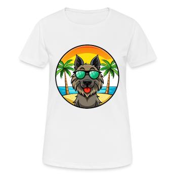 Belgische Groenendael Hunderasse Cartoon Sonnenbrille - Frauen T-Shirt atmungsaktiv - Weiß - Vorne - AI Model Female 172 dark (172cm)