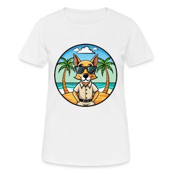 Braque Saint Germain Dog Breed Cartoon Sunglasses - Women's Breathable T-Shirt - white - Front - AI Model Female 172 dark (172cm)