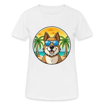 Bucovine Berger Race Dessin Animé Lunettes De Soleil Plage - T-shirt respirant Femme - blanc - Devant - AI Model Female 172 dark (172cm)