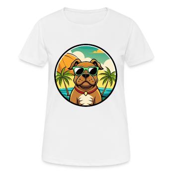 Boerboel Dog Breed Cartoon Sunglasses Beach - Women's Breathable T-Shirt - white - Front - AI Model Female 172 dark (172cm)