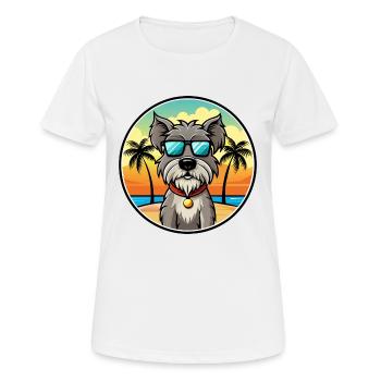 Bouvier Des Flandres Hunderasse Cartoon Sonnenbrille - Frauen T-Shirt atmungsaktiv - Weiß - Vorne - AI Model Female 172 dark (172cm)
