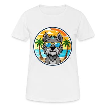 Lunettes de soleil Bouvier Des Ardennes Dog Breed Cartoon - T-shirt respirant Femme - blanc - Devant - AI Model Female 172 dark (172cm)