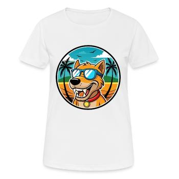 Bruno Jura Hound Hunderasse Cartoon Sonnenbrille Strand - Frauen T-Shirt atmungsaktiv - Weiß - Vorne - AI Model Female 172 dark (172cm)