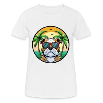 Bulldog Breed Cartoon Lunettes de soleil Beach - T-shirt respirant Femme - blanc - Devant - AI Model Female 172 dark (172cm)
