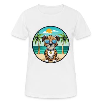 Catahoula Léopard Chien Race Dessin Animé Lunettes De Soleil Plage - T-shirt respirant Femme - blanc - Devant - AI Model Female 172 dark (172cm)