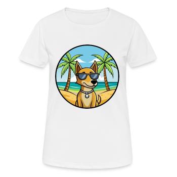 Cretan Hound Dog Breed Cartoon Sunglasses Beach - Women's Breathable T-Shirt - white - Front - AI Model Female 172 dark (172cm)
