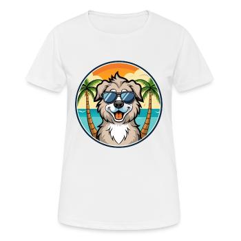 Caucasian Shepherd Dog Breed Cartoon Sunglasses - Women's Breathable T-Shirt - white - Front - AI Model Female 172 dark (172cm)