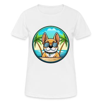 Chien Français Chien Race Dessin Animé Lunettes De Soleil Plage - T-shirt respirant Femme - blanc - Devant - AI Model Female 172 dark (172cm)