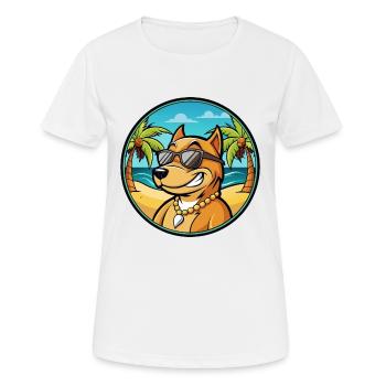 Cordoue Chien De Combat Race Dessin Animé Lunettes De Soleil Plage - T-shirt respirant Femme - blanc - Devant - AI Model Female 172 dark (172cm)