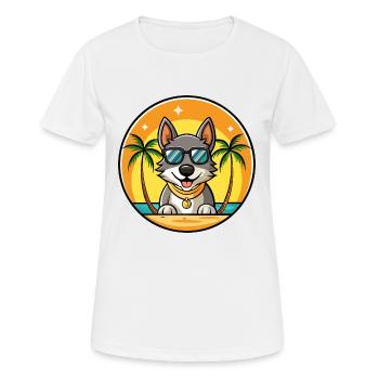 Lunettes de soleil tchécoslovaques Vlcak Dog Breed Cartoon - T-shirt respirant Femme - blanc - Devant - AI Model Female 172 dark (172cm)