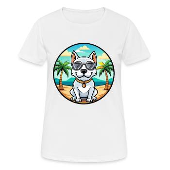 Dogue Argentino Chien Race Dessin Animé Lunettes De Soleil Plage - T-shirt respirant Femme - blanc - Devant - AI Model Female 172 dark (172cm)