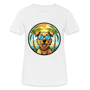 Chesapeake Bay Retriever Dog Breed Cartoon Beach - Women's Breathable T-Shirt - white - Front - AI Model Female 172 dark (172cm)
