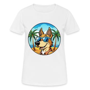 Cimarron Uruguayo Dog Breed Cartoon Sunglass Beach - Women's Breathable T-Shirt - white - Front - AI Model Female 172 dark (172cm)