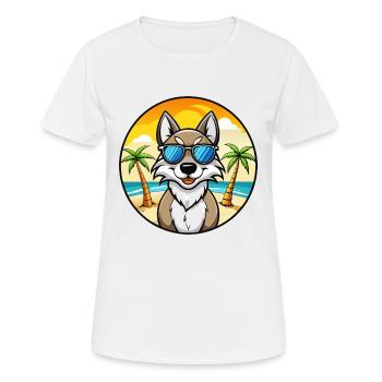 Tschechoslowakische Wolfshundrasse Cartoon Sonnenbrille - Frauen T-Shirt atmungsaktiv - Weiß - Vorne - AI Model Female 172 dark (172cm)