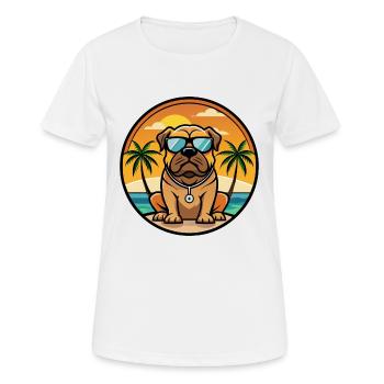 Bullmastiff Chien Race Dessin Animé Lunettes De Soleil Plage - T-shirt respirant Femme - blanc - Devant - AI Model Female 172 dark (172cm)