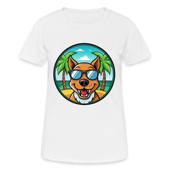 Drever Dog Breed Cartoon Lunettes de soleil Beach - T-shirt respirant Femme - blanc - Devant - AI Model Female 172 dark (172cm)