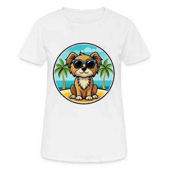 Englische Spielzeug Spaniel Hund Rasse Cartoon Sonnenbrille - Frauen T-Shirt atmungsaktiv - Weiß - Vorne - AI Model Female 172 dark (172cm)