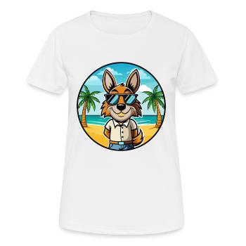 Hare Indian Dog Breed Cartoon Sunglasses Beach - Women's Breathable T-Shirt - white - Front - AI Model Female 172 dark (172cm)