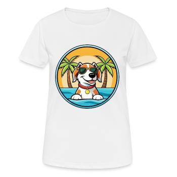 Estnischer Windhund Rasse Cartoon Sonnenbrille Strand - Frauen T-Shirt atmungsaktiv - Weiß - Vorne - AI Model Female 172 dark (172cm)