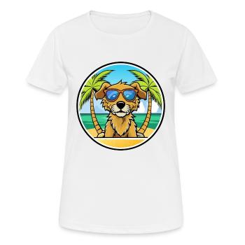 Fauve De Bretagne Dog Breed Cartoon Sunglass Beach - Women's Breathable T-Shirt - white - Front - AI Model Female 172 dark (172cm)