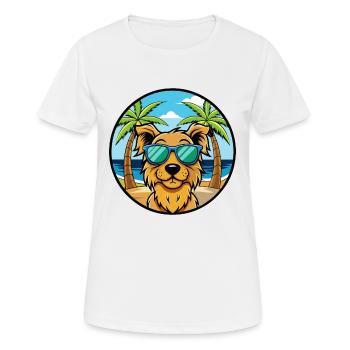 Hovawart Chien Race Dessin Animé Lunettes de Soleil Plage - T-shirt respirant Femme - blanc - Devant - AI Model Female 172 dark (172cm)