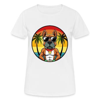Allemand Boxer Chien Race Dessin Animé Lunettes De Soleil Plage - T-shirt respirant Femme - blanc - Devant - AI Model Female 172 dark (172cm)