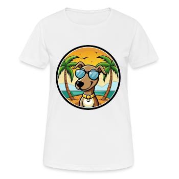Hanover Hound Chien Race Dessin Animé Lunettes De Soleil Plage - T-shirt respirant Femme - blanc - Devant - AI Model Female 172 dark (172cm)