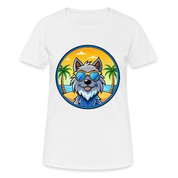 Griffon Bleu De Gascogne Hunderasse Cartoon Beach - Frauen T-Shirt atmungsaktiv - Weiß - Vorne - AI Model Female 172 dark (172cm)