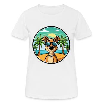 Grec Lièvre Chien Race Dessin Animé Lunettes De Soleil Plage - T-shirt respirant Femme - blanc - Devant - AI Model Female 172 dark (172cm)