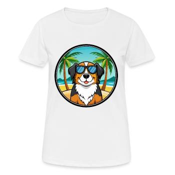 Grand Bouvier Suisse Race Cartoon Beach - T-shirt respirant Femme - blanc - Devant - AI Model Female 172 dark (172cm)