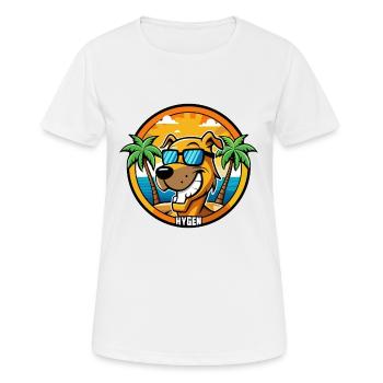 Hygen Hound Chien Race Dessin Animé Lunettes De Soleil Plage - T-shirt respirant Femme - blanc - Devant - AI Model Female 172 dark (172cm)