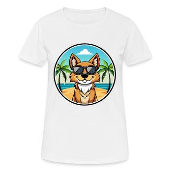 Karakachan Chien Race Dessin Animé Lunettes De Soleil Plage - T-shirt respirant Femme - blanc - Devant - AI Model Female 172 dark (172cm)