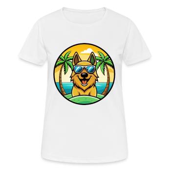 Roi Berger Chien Race Dessin Animé Lunettes De Soleil Plage - T-shirt respirant Femme - blanc - Devant - AI Model Female 172 dark (172cm)