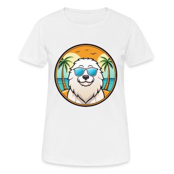 Kuvasz Chien Race Dessin Animé Lunettes de Soleil Plage - T-shirt respirant Femme - blanc - Devant - AI Model Female 172 dark (172cm)