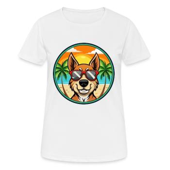 Chien de chasse lituanien race dessin animé lunettes de soleil plage - T-shirt respirant Femme - blanc - Devant - AI Model Female 172 dark (172cm)