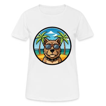 Mallorca Mastiff Dog Breed Cartoon Sunglass Beach - Women's Breathable T-Shirt - white - Front - AI Model Female 172 dark (172cm)
