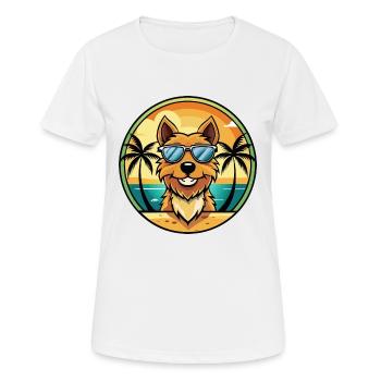 Jagdterrier Dog Breed Cartoon Sunglasses Beach - Women's Breathable T-Shirt - white - Front - AI Model Female 172 dark (172cm)