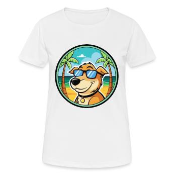Koolie Chien Race Dessin Animé Lunettes de Soleil Plage - T-shirt respirant Femme - blanc - Devant - AI Model Female 172 dark (172cm)