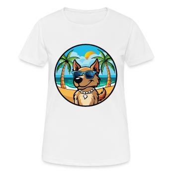 Magyar Agar Chien Race Dessin Animé Lunettes de soleil Plage - T-shirt respirant Femme - blanc - Devant - AI Model Female 172 dark (172cm)