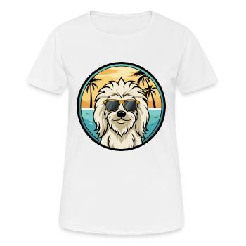 Komondor Chien Race Dessin Animé Lunettes de Soleil Plage - T-shirt respirant Femme - blanc - Devant - AI Model Female 172 dark (172cm)
