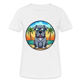 Neapolitanische Dogge Hunderasse Cartoon Sonnenbrille - Frauen T-Shirt atmungsaktiv - Weiß - Vorne - AI Model Female 172 dark (172cm)