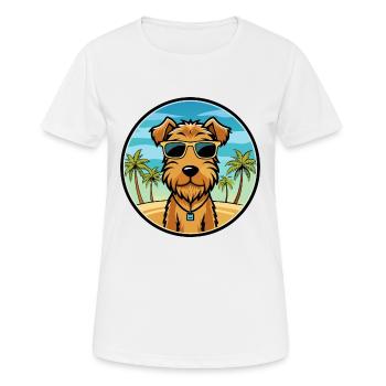 Lakeland Terrier Chien Race Dessin Animé Lunettes De Soleil Plage - T-shirt respirant Femme - blanc - Devant - AI Model Female 172 dark (172cm)