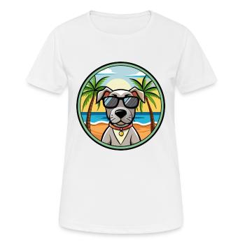 Alte dänische Pointer Hunderasse Cartoon Sonnenbrille - Frauen T-Shirt atmungsaktiv - Weiß - Vorne - AI Model Female 172 dark (172cm)