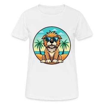 Otterhound Hunderasse Cartoon Sonnenbrille Strand - Frauen T-Shirt atmungsaktiv - Weiß - Vorne - AI Model Female 172 dark (172cm)