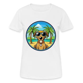 Polnische Jagdhunderasse Cartoon Sonnenbrille Strand - Frauen T-Shirt atmungsaktiv - Weiß - Vorne - AI Model Female 172 dark (172cm)