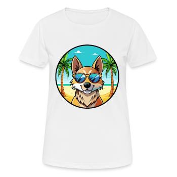 Slovensky Kopov Chien Race Dessin Animé Lunettes De Soleil Plage - T-shirt respirant Femme - blanc - Devant - AI Model Female 172 dark (172cm)